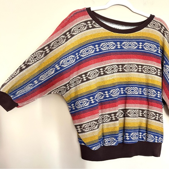 Billabong Women’s Striped Aztec Crewneck Sweater - Picture 5 of 11